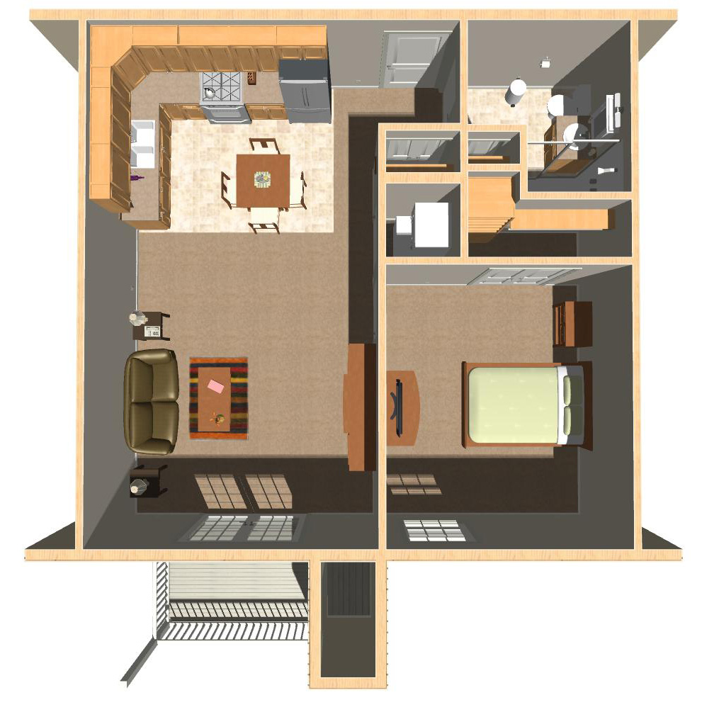 1 Bedroom Apartment/House Plans